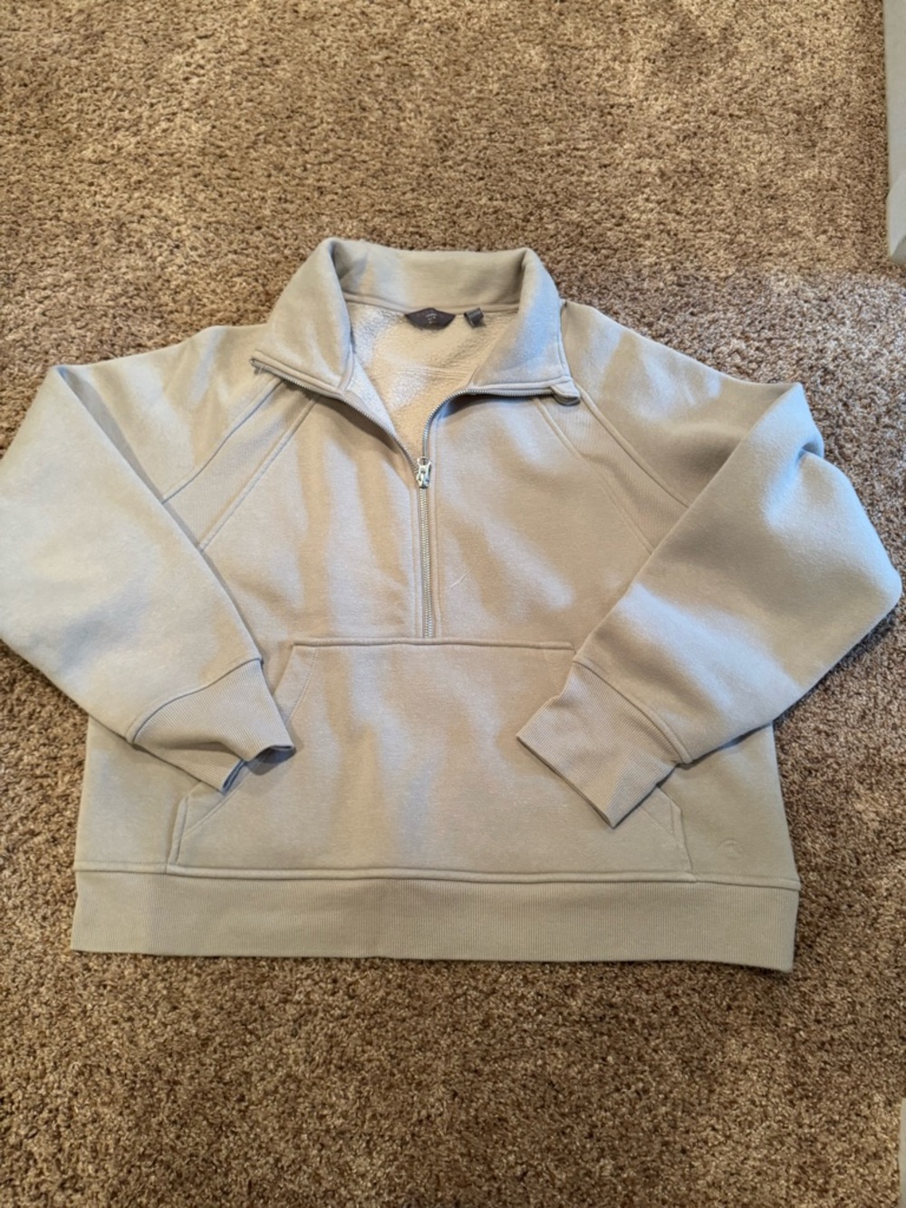 Danskin Quarter-Zip Pullover Sweater - Light Taupe